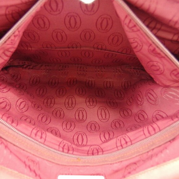 Cartier tote bag mast line Bordeaux leather Auth Used T1 - Picture 6 of 8